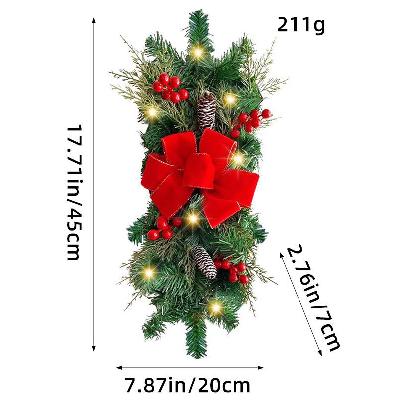 Port Love Christmas Rattan Vine Door Wreath Decoration Prop