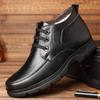 Men's Winter Leather Warm and Plush Non-slip Ankle Boots Sizes 38-48, Winter Leather Boots for Men