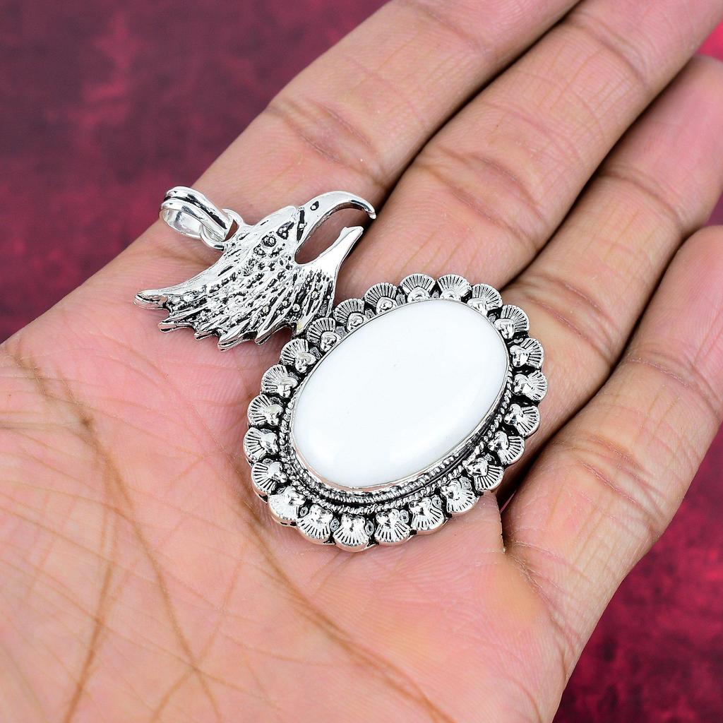 Белый коралловый кулон из стерлингового серебра 925 пробы, ювелирные изделия с подвеской из драгоценных камней ручной работы, подарки для жены, абсолютно новый кулон