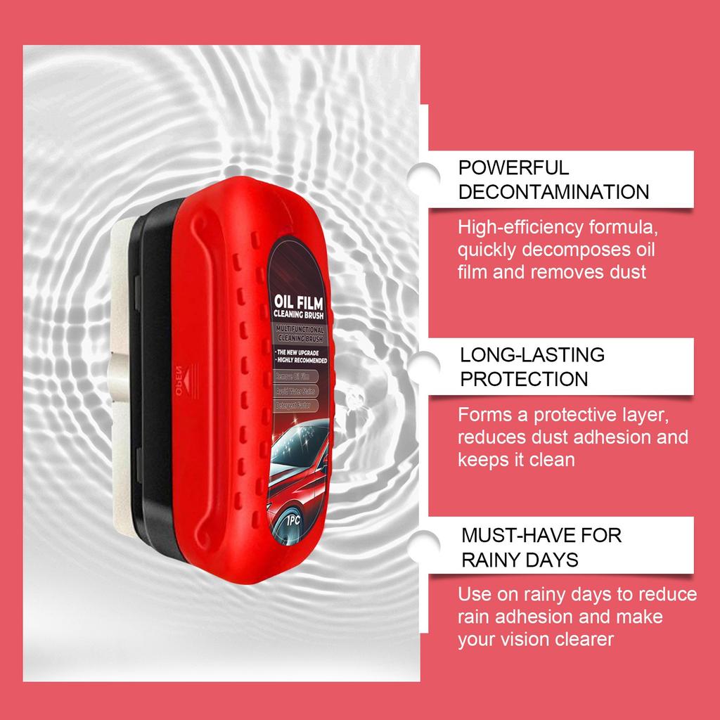 Щетка для очистки масляной пленки Очиститель масляной пленки на лобовом стекле автомобиля, Щетка для очистки масляной пленки на автомобиле, Средство для удаления масляной пленки со стекол 120 мл