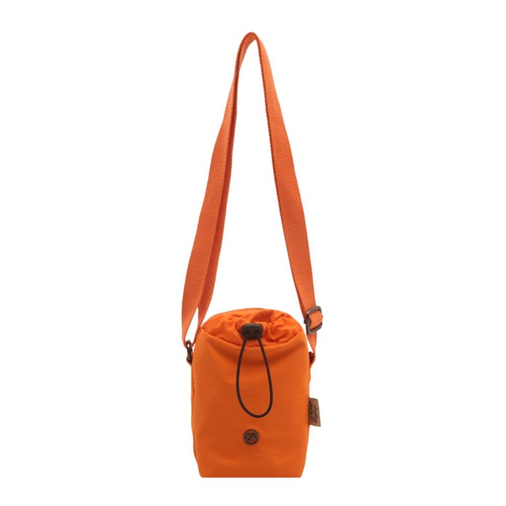 Multifunctional Mini Nylon Crossbody Bag Zipper Water Bottle Bag Drawstring Small Square Bag Daily