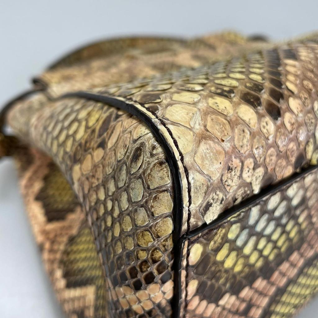 FENDI Peekaboo mini 8BN244 Python Handbag beige Women 2WAY used