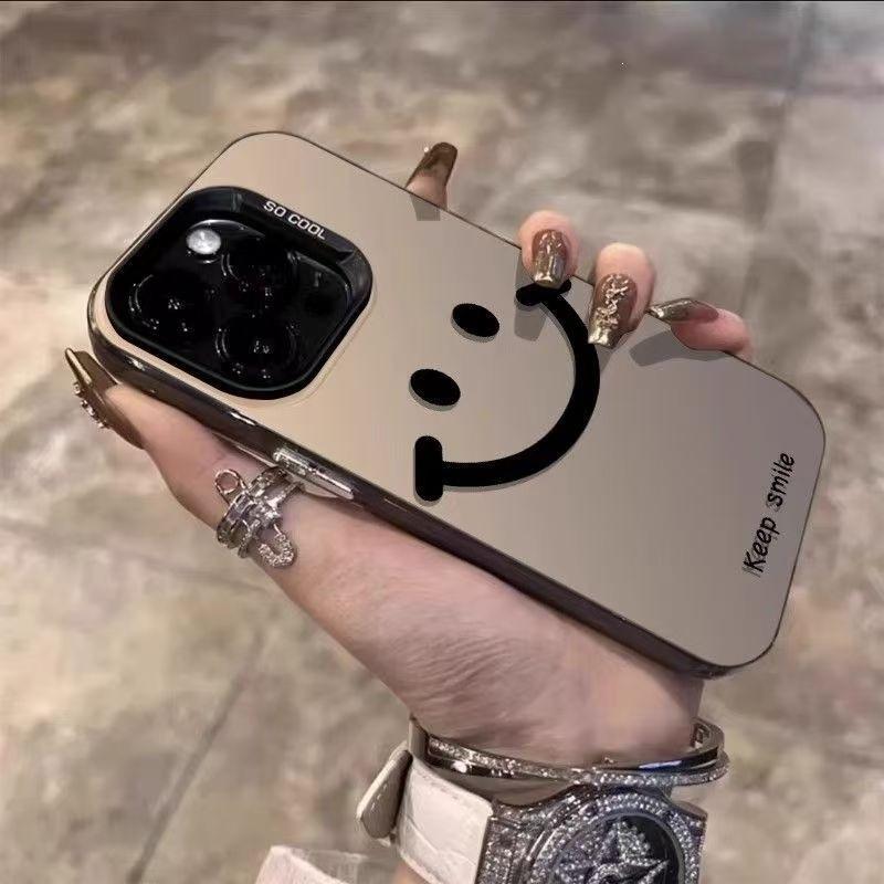 Простой смайлик Чехол для мобильного телефона Apple 16Pro iPhone15 цвет серебристый 14Promax премиум 13 матовый 12/11/x