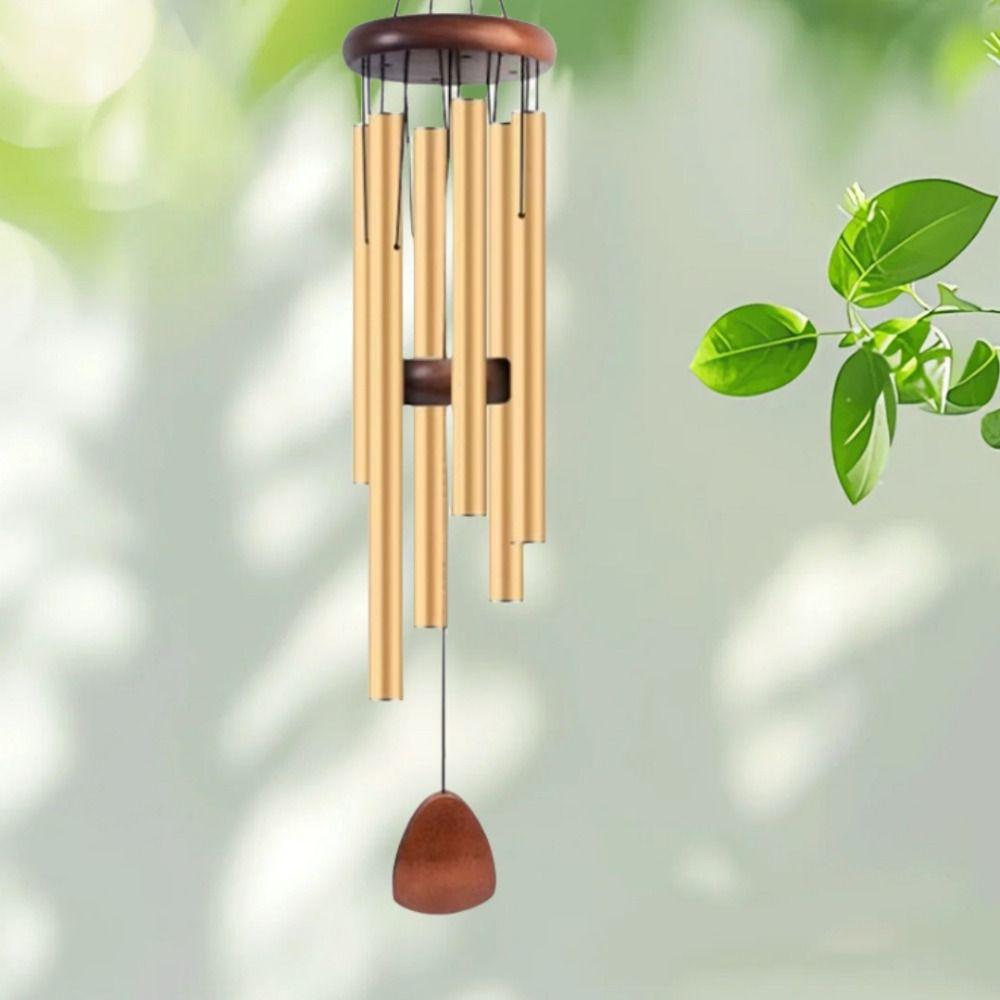 6 Tubes Metal Aluminum Wind Chime Retro Wind Bell Pendant Serenity Wind Bell  Outdoor Garden Patio