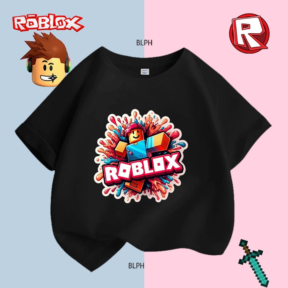 Милая футболка для детей с принтом персонажа Roblox, Яркая и веселая футболка в игровом стиле для мальчиков/девочек, Идеально подходит для повседневной носки и Roblox