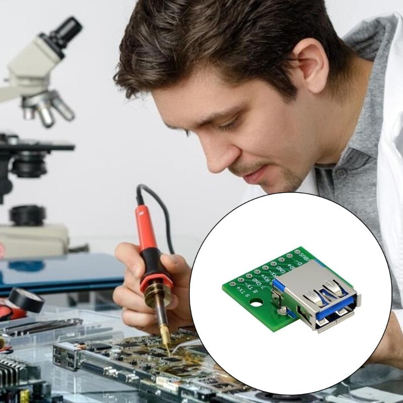 Модуль USB3.0 на DIP с одним гнездовым портом для прототипирования и совместимости с макетной платой. Плата-переходник с гнездовым разъемом.