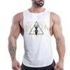 Summer Adult Men'S Fitness Outdoor Leisure Sports Crew-Neck Vest Creative Triangle Pattern 2d Print Youth Trend Sleeveless Shirt