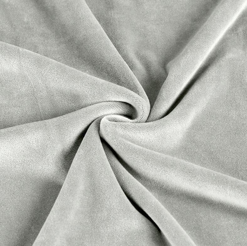 Decorative Pillowcase, Light Gray, Velvet