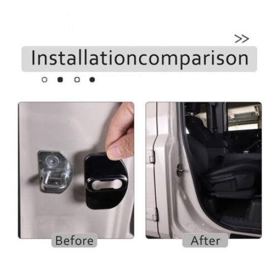 Black Steel Car Door Lock Latch Protect Cover For Ineos Grenadier -25