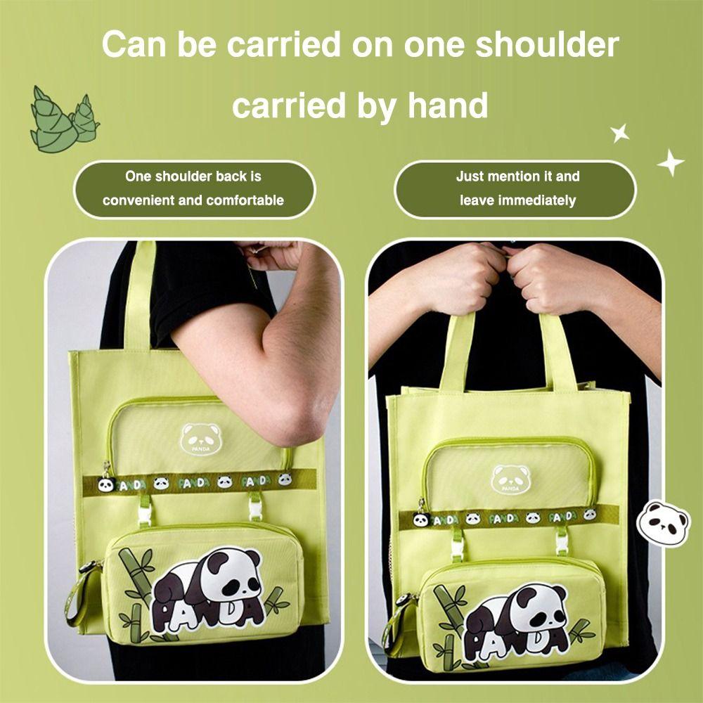 Сумка-тоут для студентов большой вместимости Капибара/Панда Сумка для документов Учебные принадлежности