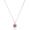 Platinum Diamond Necklace with Birthstone with Exclusive Box [D Collection] (0.1ct Diamond/0.1ct Ruby, July) D80-8812RU