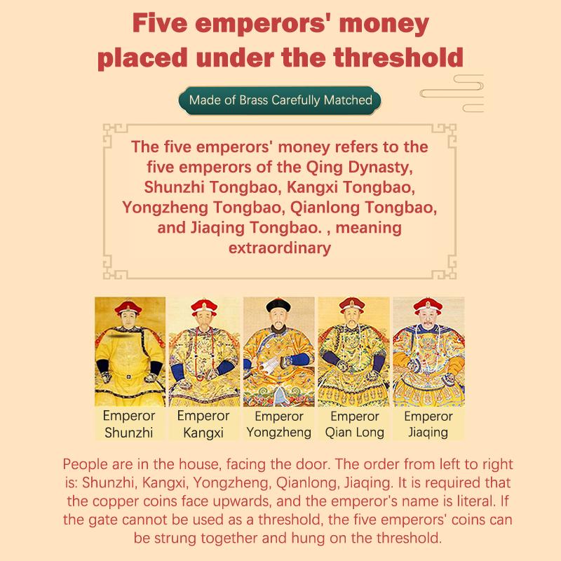 5Pcs Chinese Fortune Coins Feng Shui I-Ching Coins Chinese Good Luck Coins