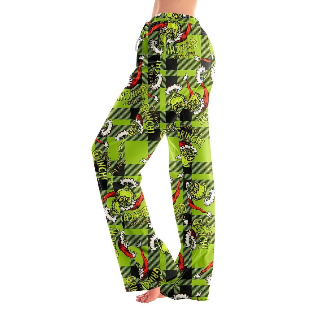 Pajama Pants Sleepwear Casual Drawstring Elastic Waist Pants Comfy Straight Yoga Loose Trousers