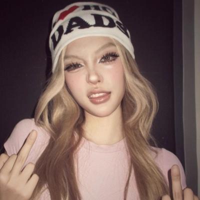 Унисекс Ретро Дизайн Чувство Любовное Письмо Вязаные Шапки Бини Зимние Теплые Шапки Бини Американский Стиль Модные Уличные Хип-Хоп Шапки