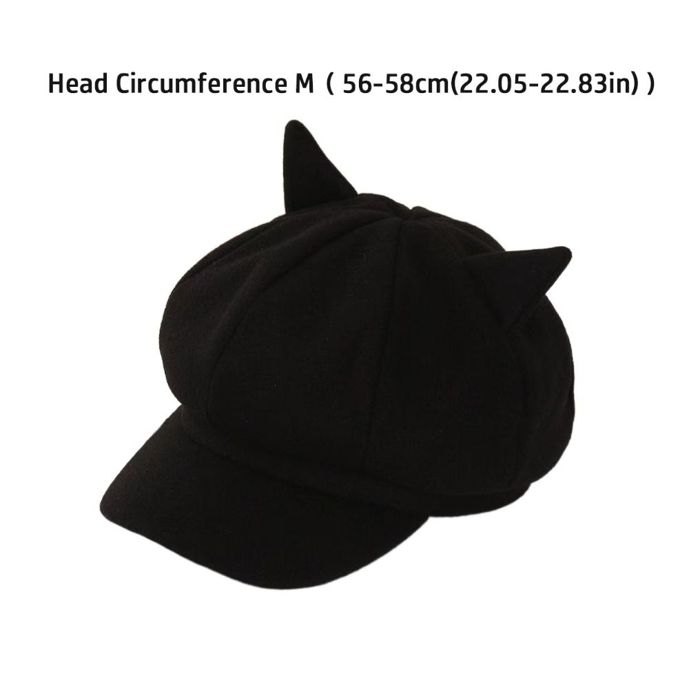 Vintage Beret Hat Cute Cat Ears Octagonal Cap Fashion Peaked Caps for Women Girls