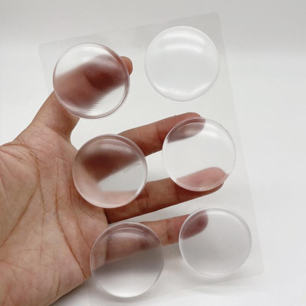 6pcs Door Handle Bumper Pad Self Adhesive Transparent Silicone Wall Protector Anti Bump Washable Reusable Round