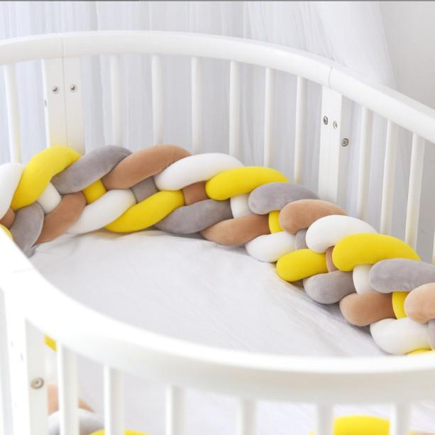 Датская вязаная подушка-узел, заплетенная из четырех прядей – Защитный бортик для кровати от ударов для детской комнаты