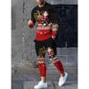Christmas Print 3D Printed Men's Long-sleeved Suit Fashion Christmaswear With A Crew-neck Sweatshirt And Long Pants Jogging Suit
