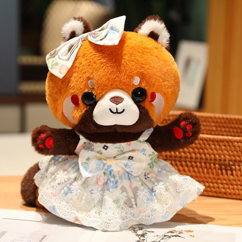 30cm Cute Raccoon Into Red Brown Red Panda Dress Up Plush Toy Plush Animal Soft Pillow Birthday Gift for Children