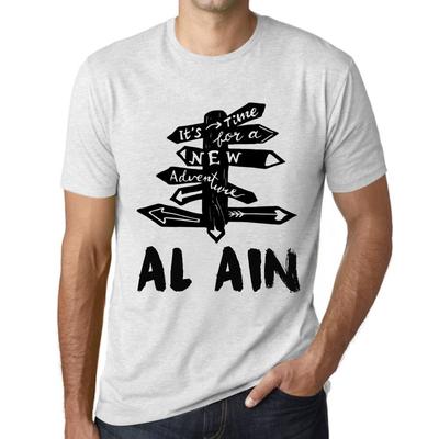 Мужская винтажная футболка с рисунком Время новых приключений Al Ain Vintage белая