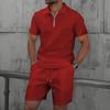 Хуафу Гэ Модный Новый Мужской Костюм с Воротником, Шорты с Коротким Рукавом, Повседневный Спортивный Костюм