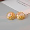 Exquisite Retro Pearl Flower Earrings 925 Silver Needle - Fashionable Stud Jewelry for Women