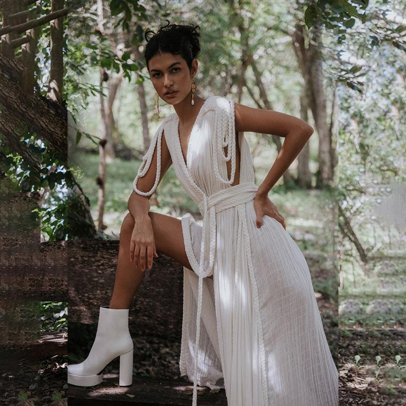 Новый весенний стиль для женщин, сексуальная юбка-хольтер свободного кроя для отпуска и пляжа для женщин