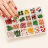 Christmas Mixed Resin Nail Charms 24 Grid Kit Santa Claus Snowman Gingerbread Man Tree Decor For Winter Festival Manicure Decor