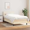 3140118 vidaXL Divan Bed with Mattress Cream 100x200 Cm Fabric