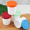 Reusable Round Ice Cream Cup with Large Silicone Lid Stackable Easy Storage Dessert Container