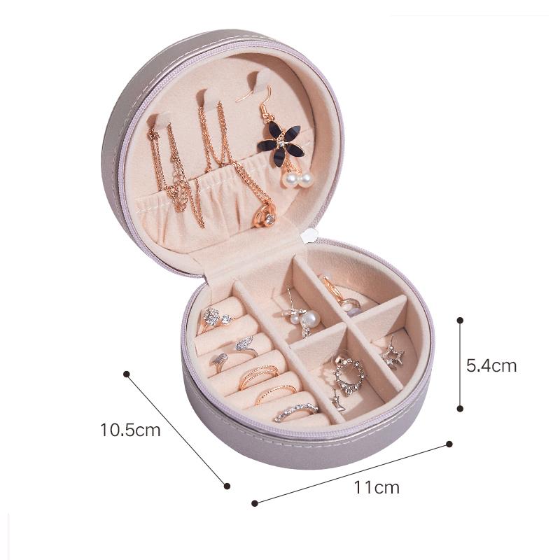 Изысканная кожаная шкатулка для украшений, дорожная портативная шкатулка для ожерелий и колец, розовый многофункциональный органайзер для женщин, упаковка