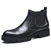 Мода 2025 Новые Брокги Резные Деловые Кожаные Ботинки для Мужчин Мода Повседневные Осенние Зимние Ботильоны Мужские Однотонные Туфли на Платформе Мужские
