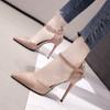 Thin Heeled High Heels for Women In Spring and Summer New Pointed Toe Shallow Mouth Hollow Bow One-shaped Buckle Women Single Shoes