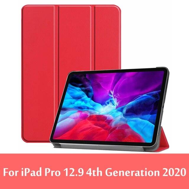 Магнитный тройной чехол для iPad Pro 12.9 2020, чехол с функцией автоматического сна/пробуждения 4-го поколения Funda
