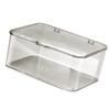 Desk Storage Box Plastic Large Capacity Dustproof Multi Functional Phone Case Storage Holder with Lid Light Gray