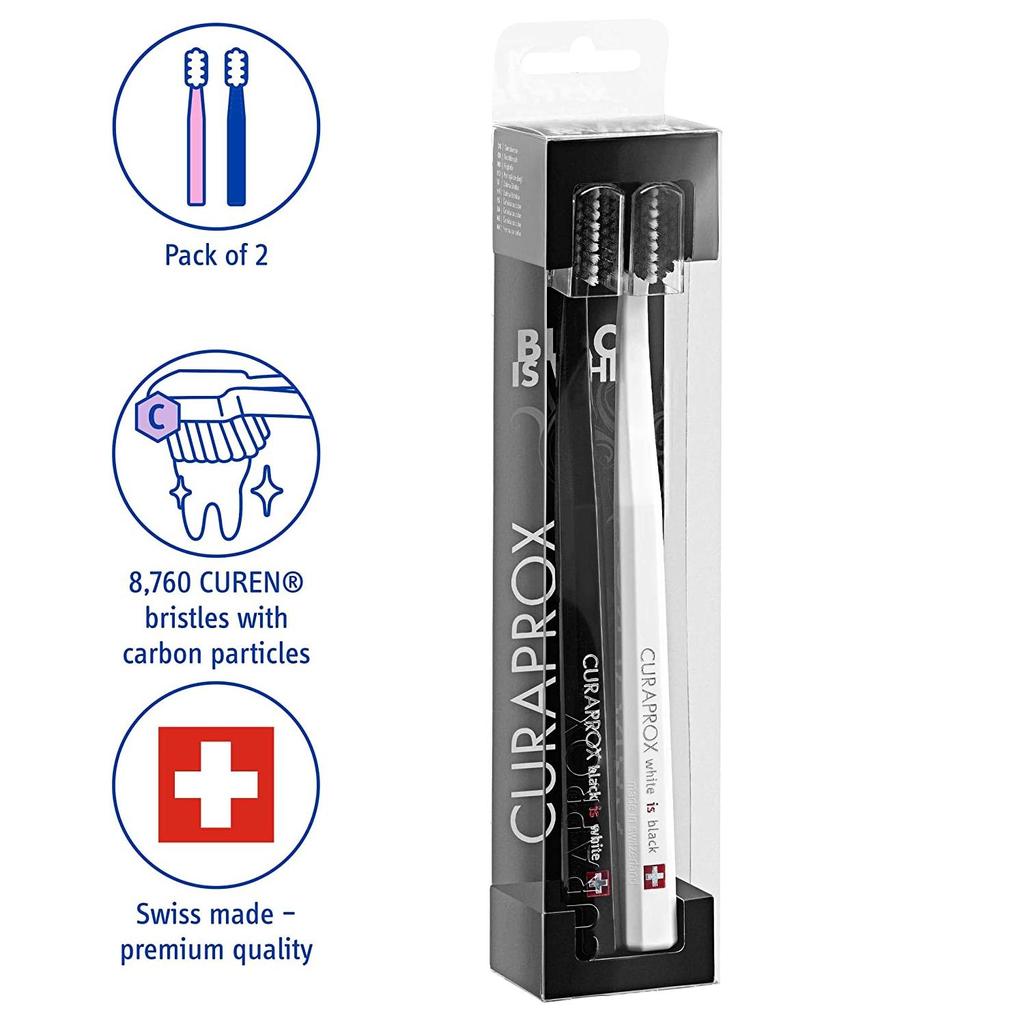 Curaprox Зубная щетка White Is Black 2 шт.