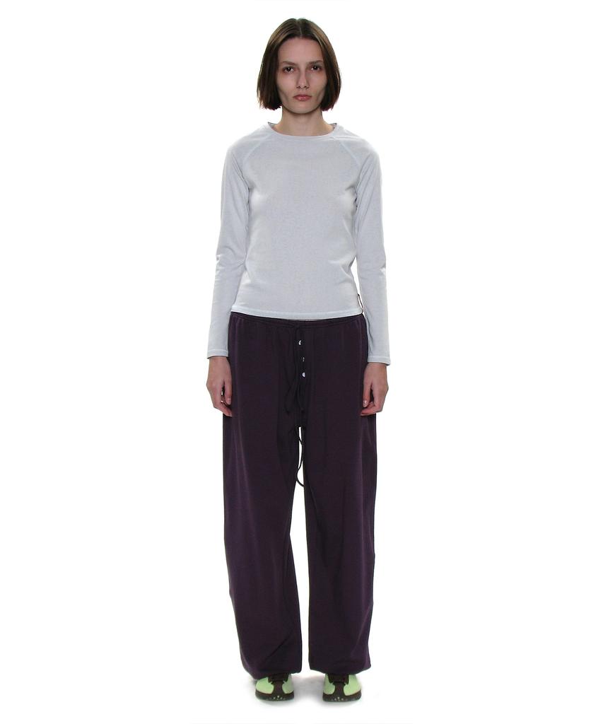 PARTIMENTO WOMEN Pwc Semi-Sheered Long Sleeve Tee_Light Grey