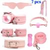 VaHppy SM BDSM Bondage Exquisite Sets 4colors Plush Leather Erotica Sex Toys for Couples Handcuffs Flirting