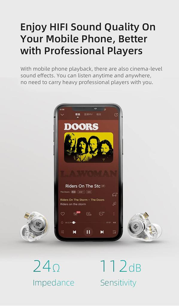 Yinyoo KZ EDX PRO In-Ear Monitor Earphones, Wired, Noise Cancelling, 2-Pin Re-cableable, Green, with Microphone