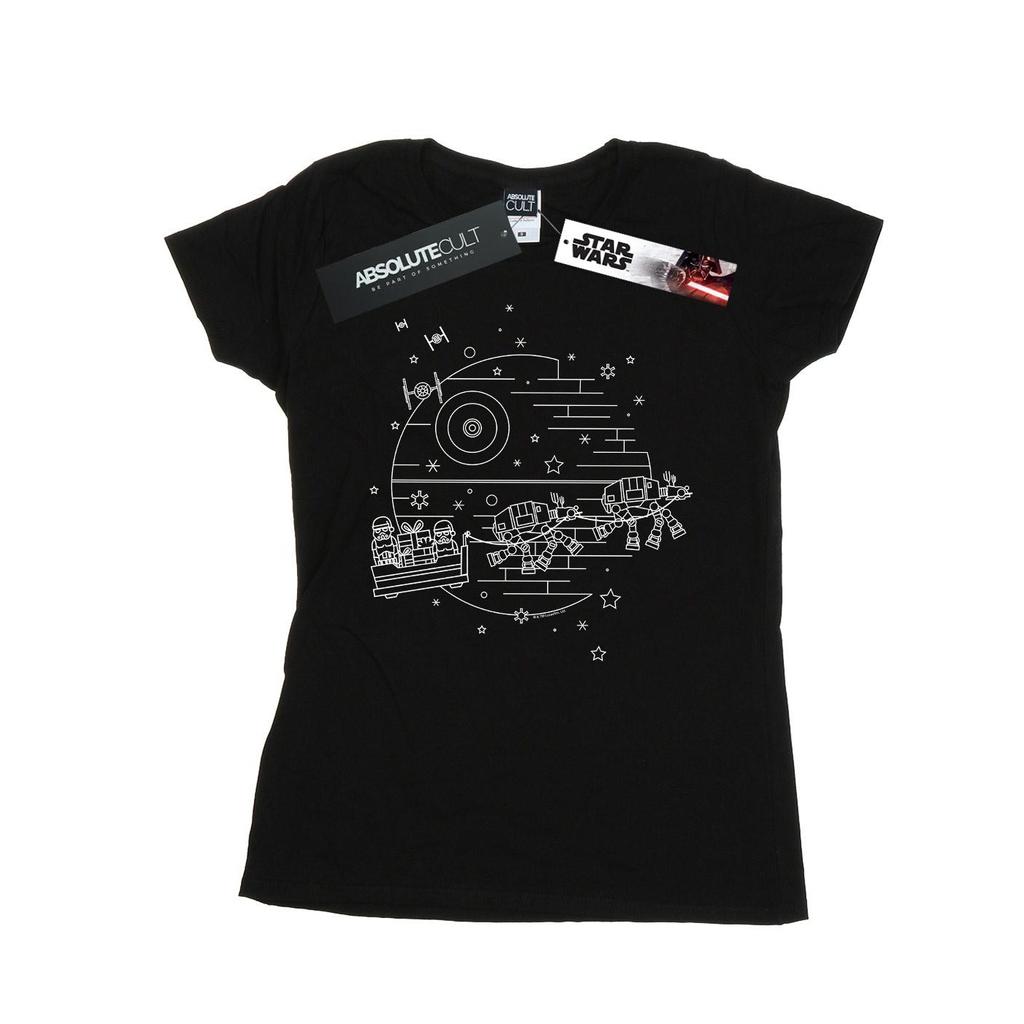 Star Wars Womens/Ladies Death Star Sleigh Cotton T-Shirt