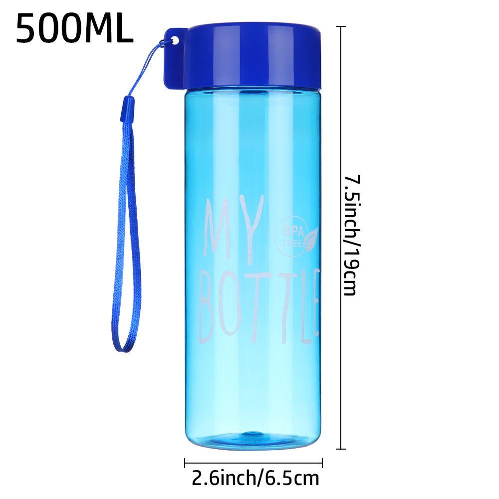 500ML Outdoor Portable Plastic Sports Water Bottle Transparent Coffee Juice Cup Drinking Cup