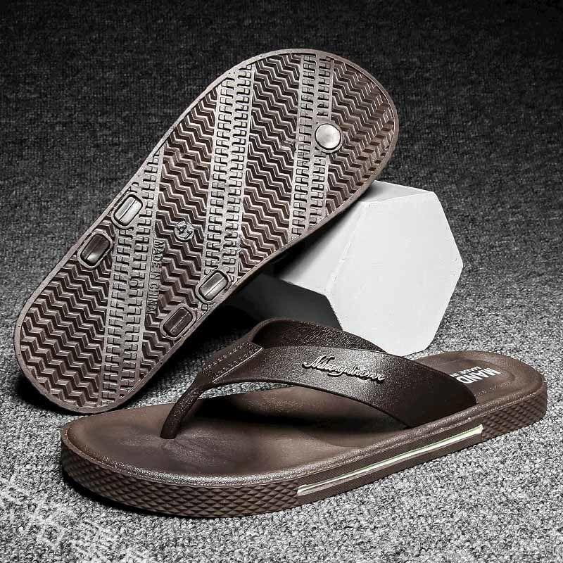 Flip-flops Men's Summer Non-slip Beach Sandals Slippers Wearable Thick Bottom Clip Feet Anti-odor