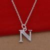 Популярное колье в корейском стиле из стерлингового серебра 925 пробы с покрытием, с буквой N