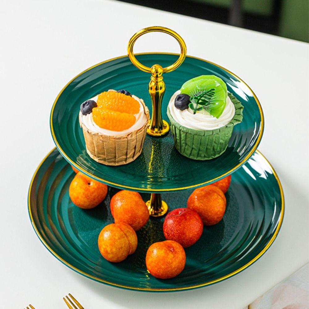 2/3 Layer Dessert Plate Gold Snack Platter New Cake Stand Fruit Tray Party
