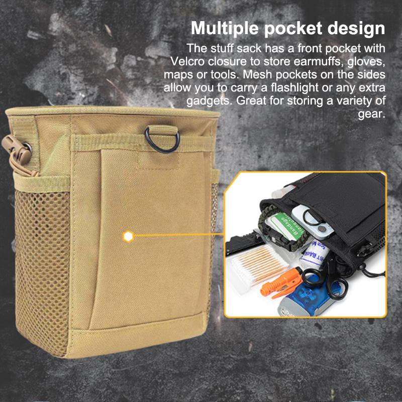 1Pcs Storage Bag Outdoor Molle Drawstring Magazine Dump Pouch Adjustable Utility Belt Fanny Hip Bag