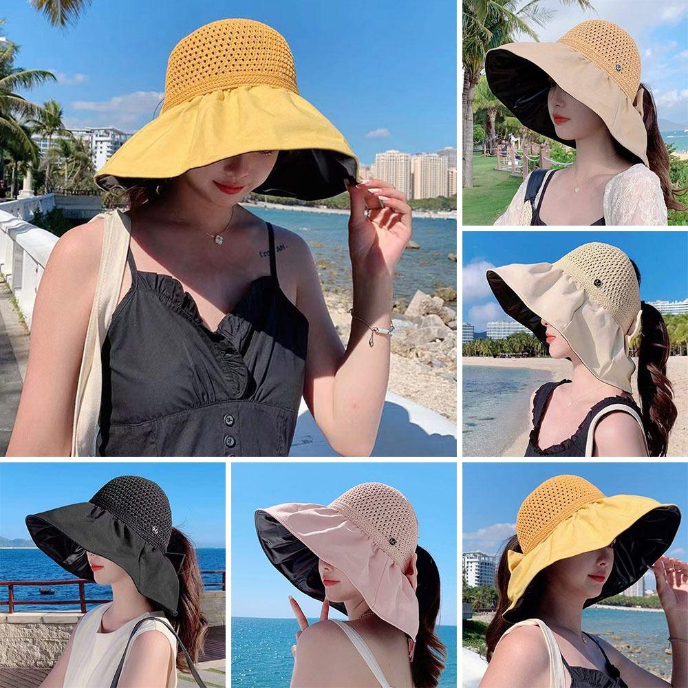 UV Protection Bucket Hat Foldable Sunshade Hat Women Sun Cap