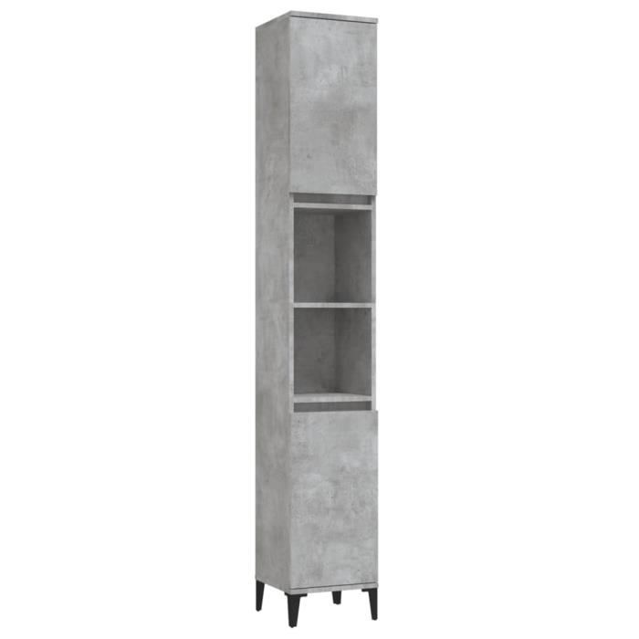 VidaXL Bathroom Cabinet Concrete Grey 30x30x190 Cm 819800