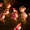 2M 20 Leds Pink Cherry Blossom String Lights Christmas Holiday Decoration Led Light Garland Hanging Light String