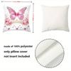 2D flat printing Pink Butterfly Decorative Cushions Floral Pattern Polyester pillowcase, sofa decorative cushion cov