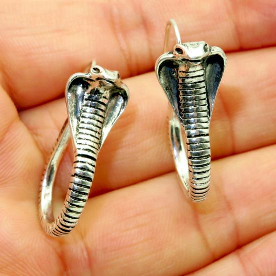 Винтажные женские резные серьги-крючки с подвеской в виде змеи и кобры, ювелирные изделия